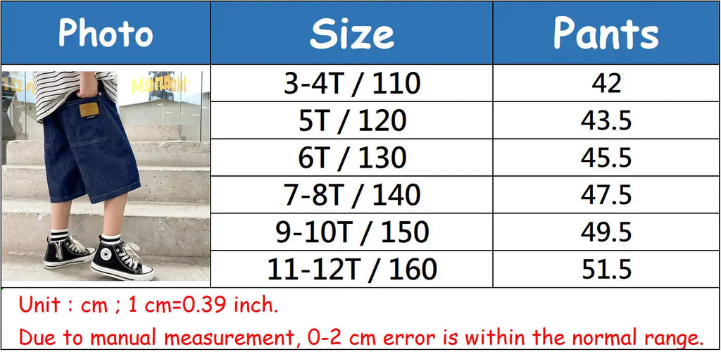 New Boys Summer Fashion Denim Shorts Kids Casual Loose Thin Knee-Length Trousers 3-12 Years Teenager Outdoor Five-point Pants