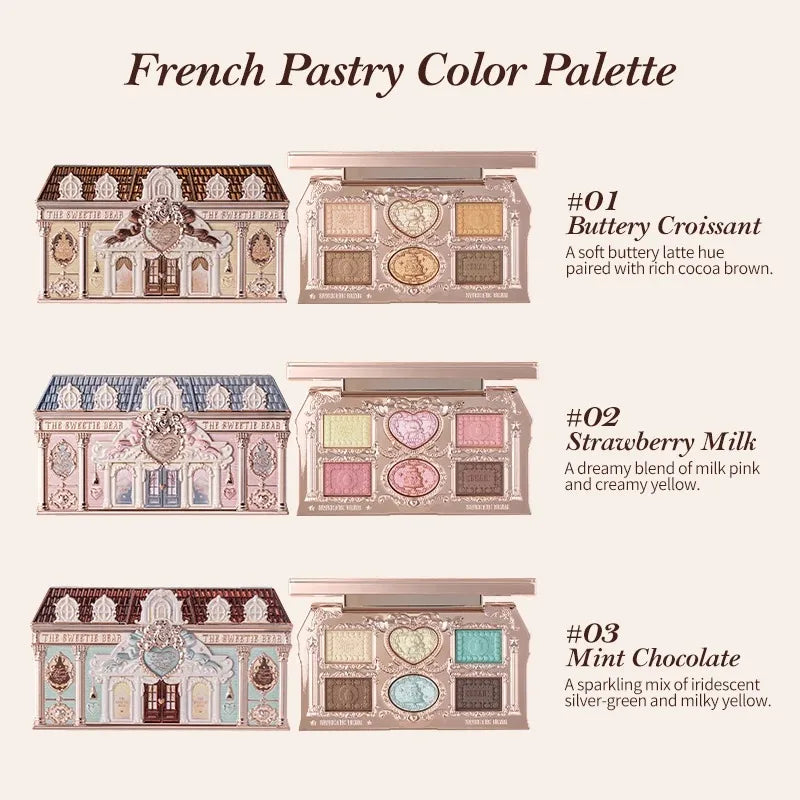 Flower Knows Sweetie Bear Highly Pigmented Eye Makeup Palette Eye Shadows Long Lasting Matte Shimmer Finish Cosmetics Kit