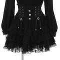 Japanese Lolita Lace Layered Skirt Women Anime High Waist Maid Style Sweet Ruffle Cake Skirt Kawaii Harajuku A-Line Mini Skirt