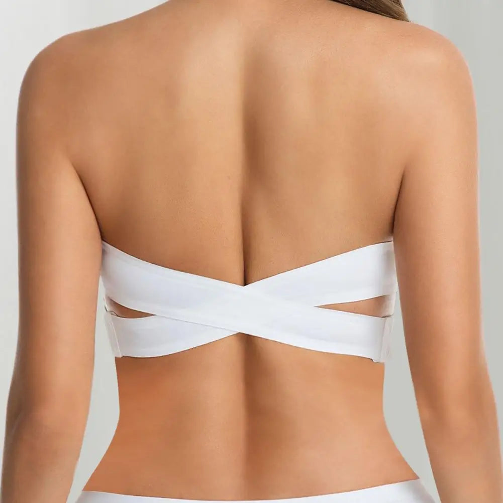 Wireless Strapless Bra Women Strapless Bra Strapless Bra for Women Padded Wireless Bandeau Tube Top Non-slip Crossover Side