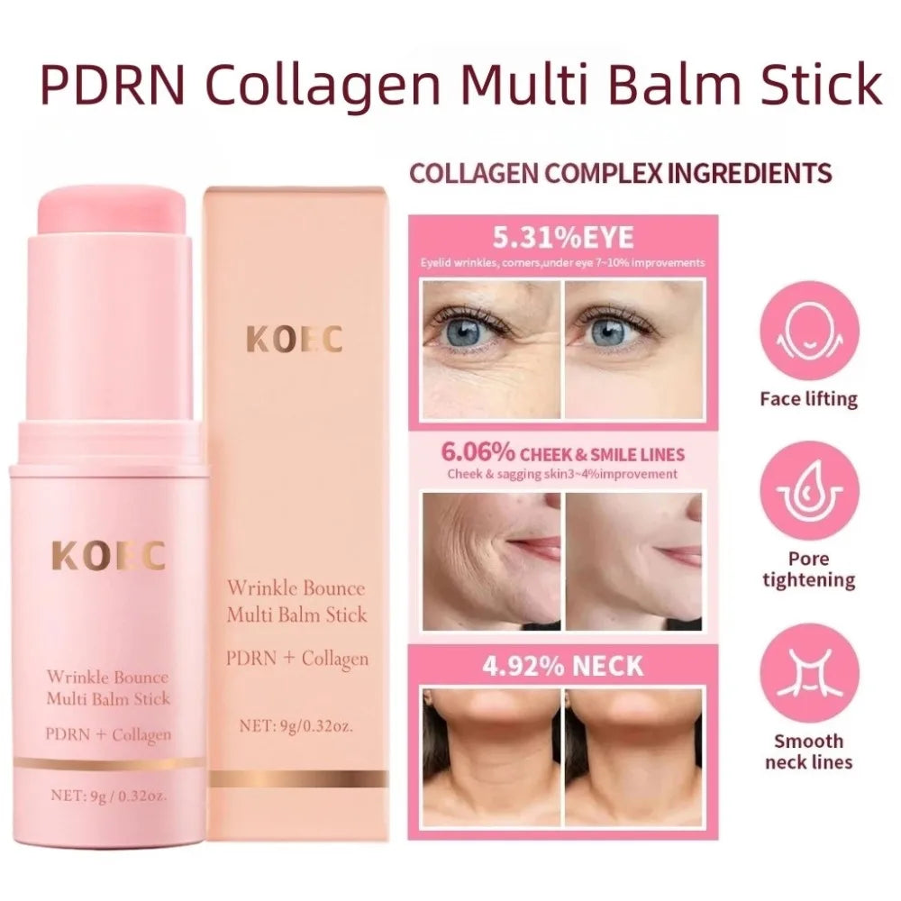 KOEC Multi Balm Stick Nourishing Smoothing Anti Wrinkle Hydrating Face Neck Local Repair Solid Skincare Stick Full Skin Type