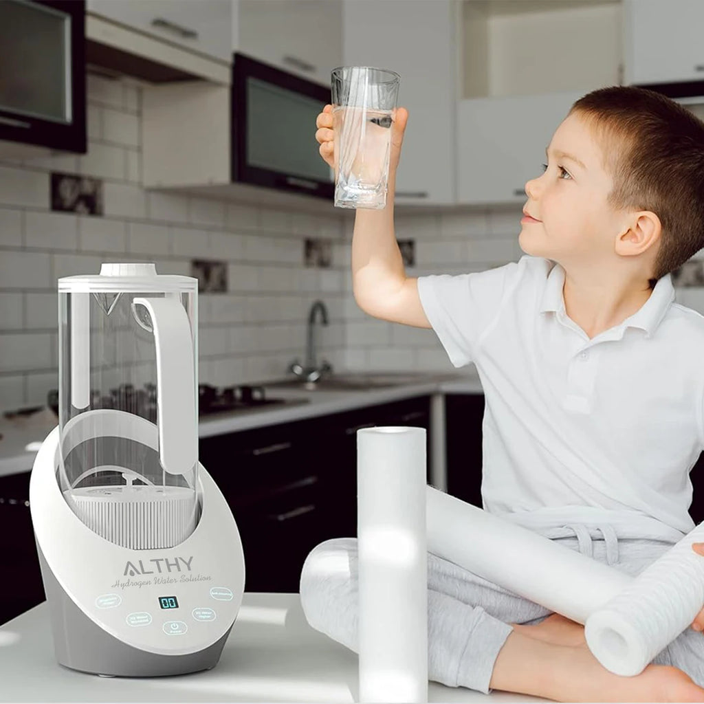 ALTHY Hydrogen  Water Pitcher Generator Machine Jug Bottle SPE&PEM Technology. Balanced Purified Water PH Calcium Sulfite filter