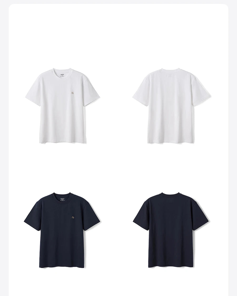 SIMWOOD Men's 230gsm Cotton Sorona Blend Soft Breathable T-Shirt Men Loose Fit Short Sleeve Tee Casual Summer Top