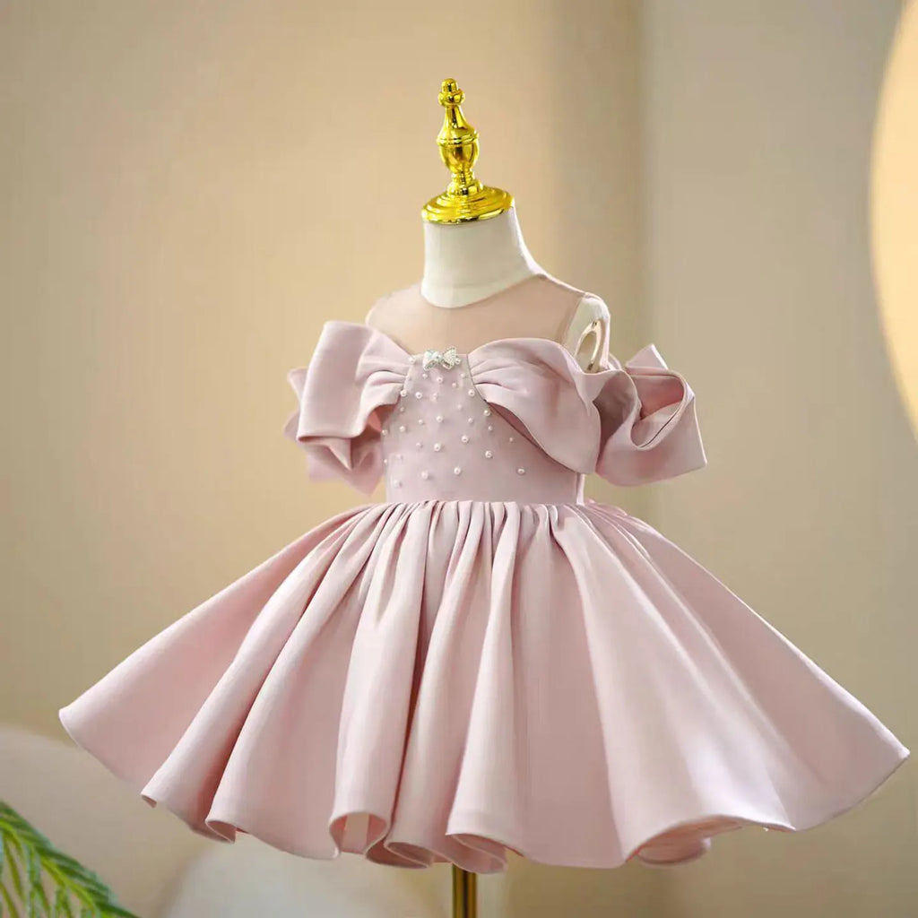 Dreamy Vow J765 Adorable Pink Baby Girl Dress for Kids 1st Wedding Birthday Celebration Party Summer Knee Length Ball Gown