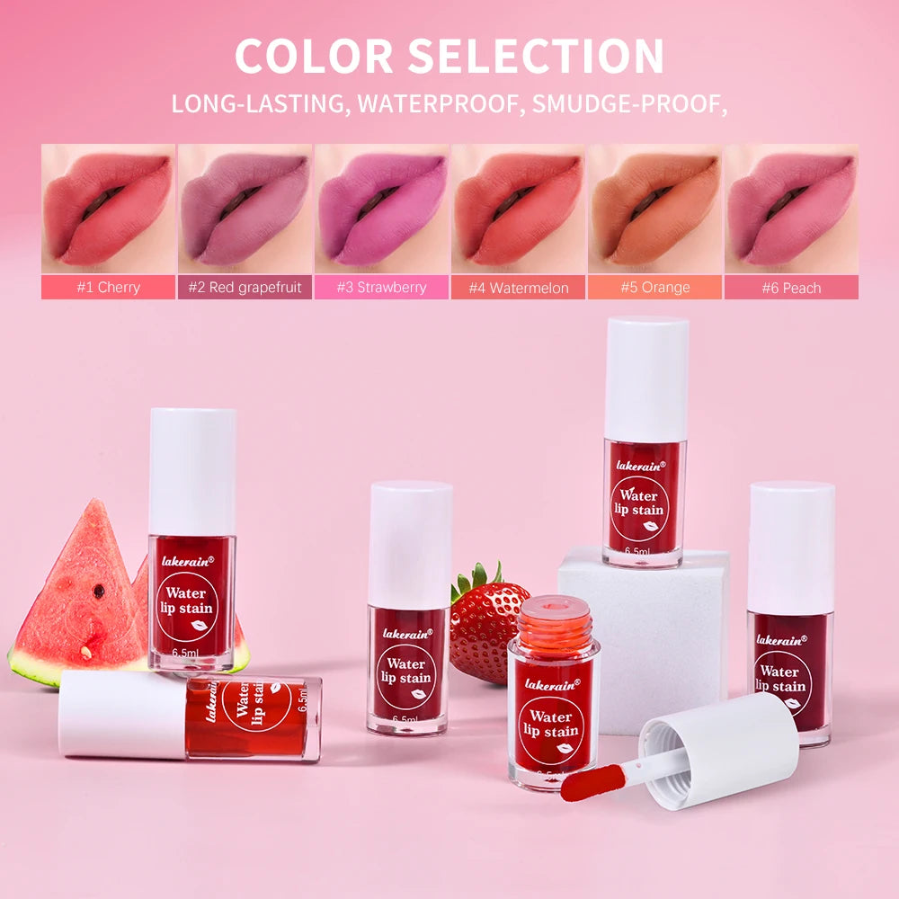 Fruity Water Lip Tint Gloss 4 Color Moisturizing Lip Glaze Long Lasting Lip Ink Face Lip Dual Purpose Liquid Lipstick Cosmetic M