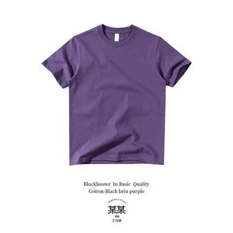 Heavyweight Pure Cotton White Basic Style T-Shirt Loose Short Sleeve Unisex Summer Fashionable Color T-Shirt