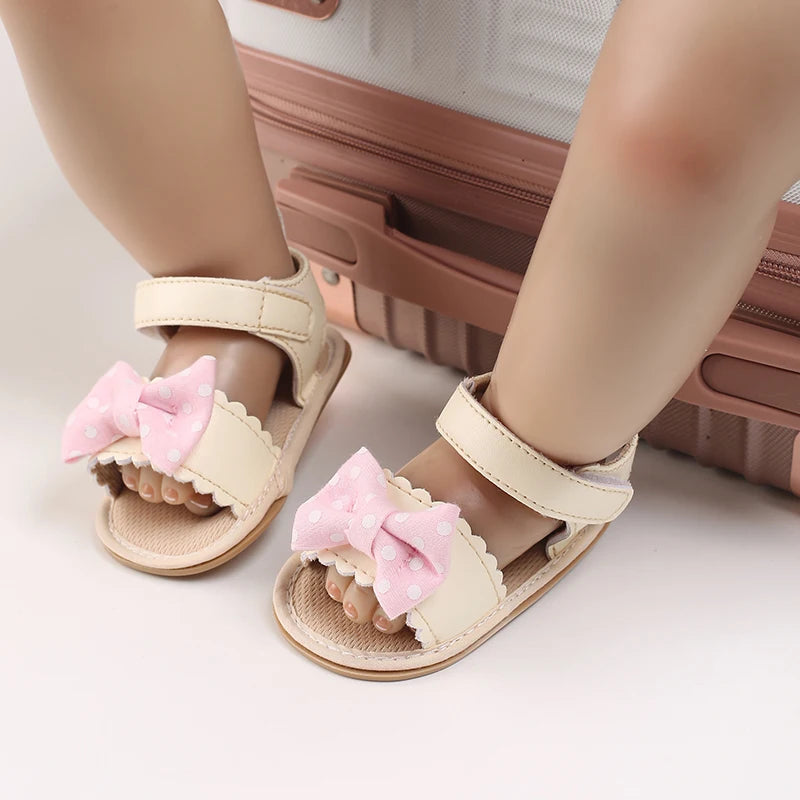 Infant Pre-walker Sandals,Girls Sweet Style Heart Bow Butterfly Decor Sandals,Soft Comfy Multi Color Summer Footwear 0-18 Months
