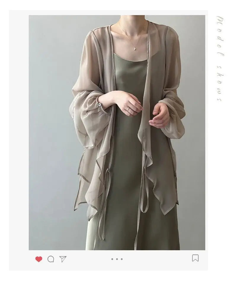 Shirts Women V-neck Loose Long Sleeve Open Stitch Korean Style Lace-up Simple Solid Summer Chiffon Breathable Minimalist Stylish
