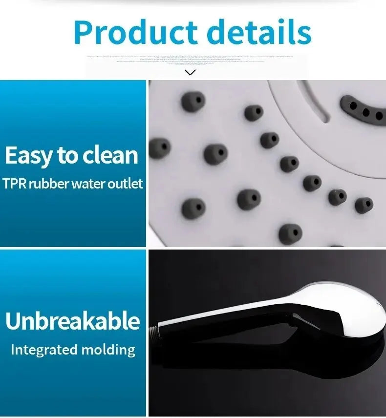 Bathroom Pressurized Hand Shower Package Accessories Shower Nozzle Large Water Output 5 Models Universal Adaptation Save Water