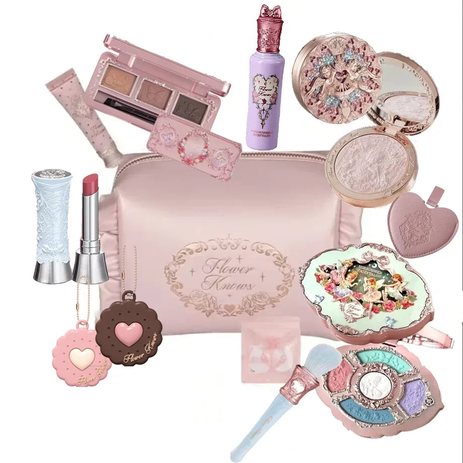 Flower Knows Makeup Set Midsummer Fairytales Flowerknows Foundation Little Angel Highlight Strawberry Rococo Lip Glaze 11pcs Kit