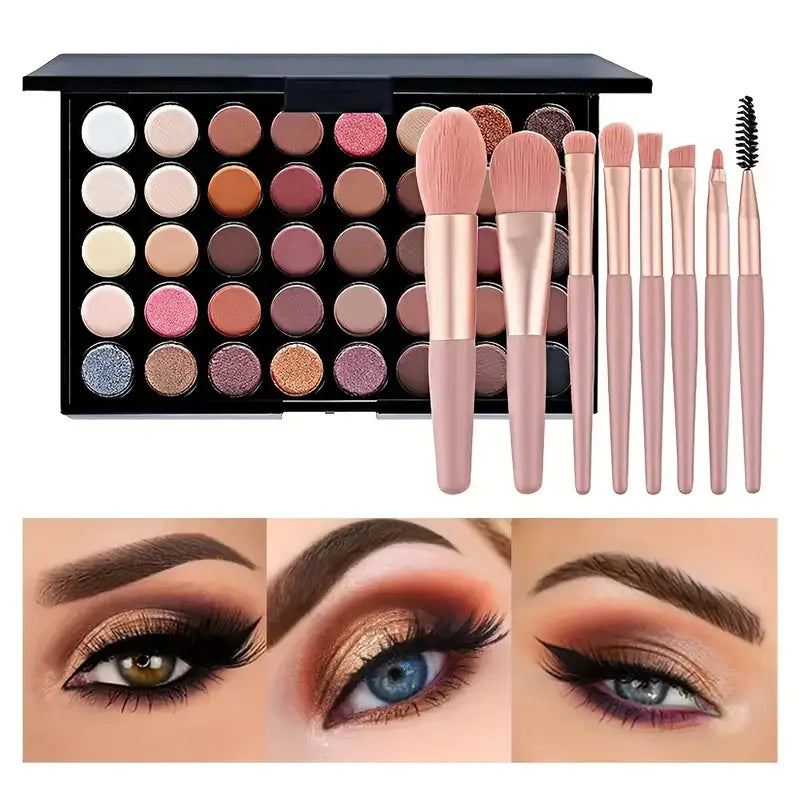 40 Colors Glitter Eyeshadow Palette Matte Waterproof Long Lasting Pressed Powder Cosmetics Kit Fashion Women'S Eye Makeup Palette