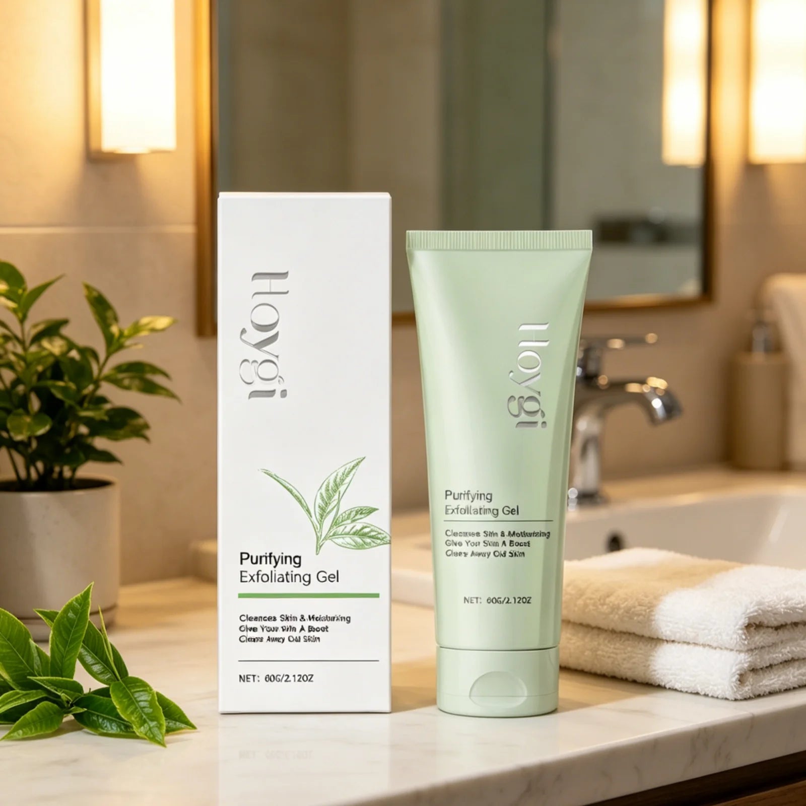 Hoygi Purifying Exfoliating Gel Remove Dead Skin Shrink Pores Oil Control Remove Blackheads Nourishing Face Exfoliating Gel 60g