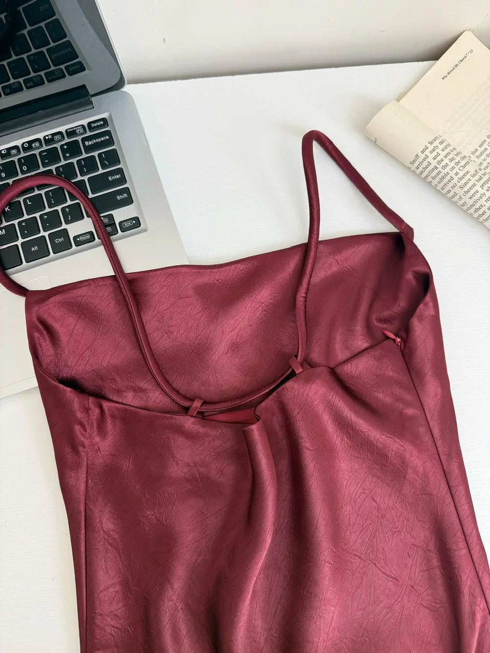 Women's Summer Sexy Swinging Collar Sheen Acetate Slim Long Dress Lady Sleeveless Strap Solid Color Satin Holiday Party Dress