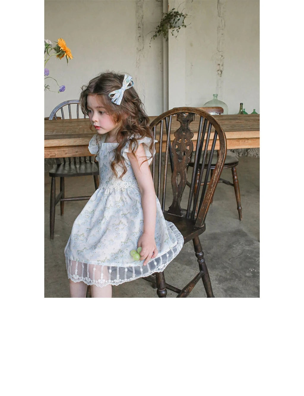 Korean Summer 2026 Girls' Dress Elegantly Floral Backless Children's Clothing Korean Style Kids' Fashion Available Now