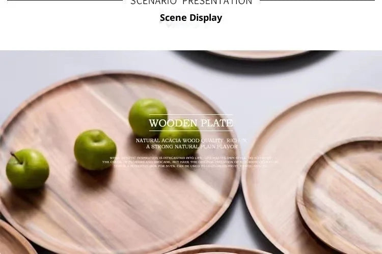 2026 New 15/20/25cm DIY Thinking Wooden Plate Round Tea Wooden Dining Plate Snack Bread Dried Fruit Plate