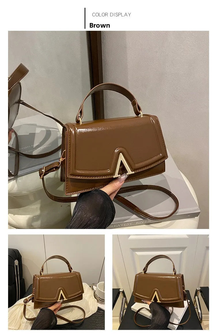 Candy Colored Minimalist Crossbody Shoulder Bag - PU Leather
