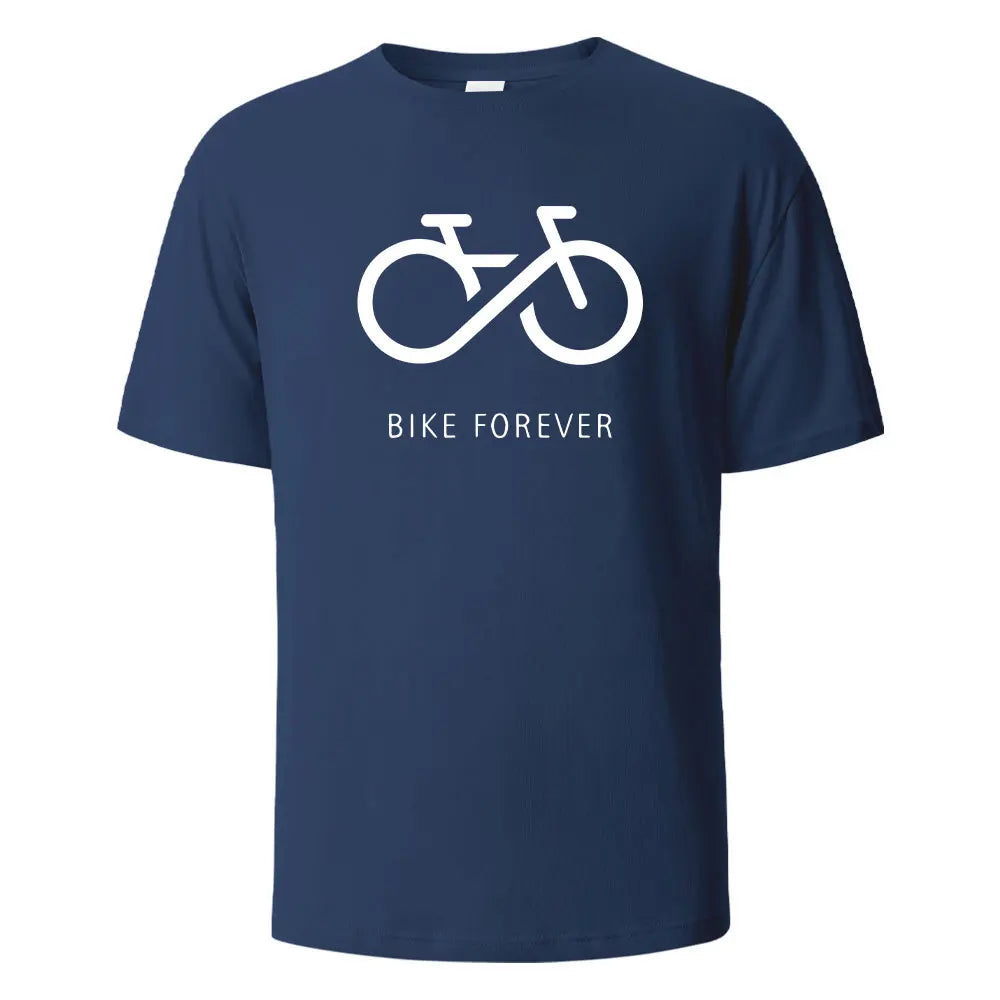 Bike Forever Men's Crewneck T-Shirt - 100% Cotton Casual Tee