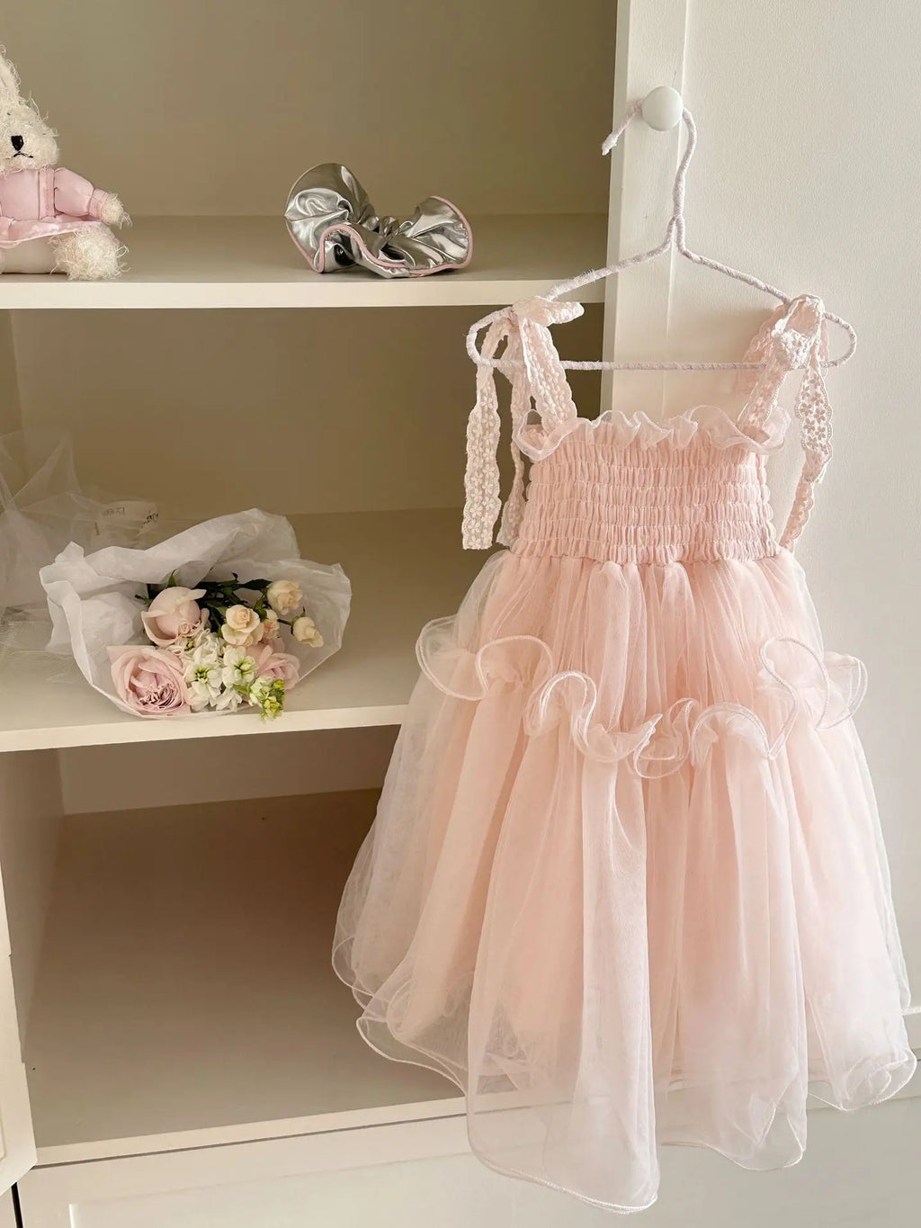 2026 Summer New Pink Princess Dress for Girls Children Fashionable and Sweet Baby Performance Dress