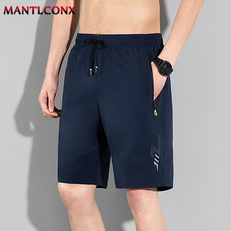 Men'S Shorts Summer Casual Board Shorts Breathable Beach Shorts Elastic Waist Jogging Running Sports Short Pants Zipper Pockets