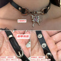 Y2K Charm Pu Leather Sexy Choker Vintage Necklaces For Women'S Spice Girls Goth Jewelry Accessories