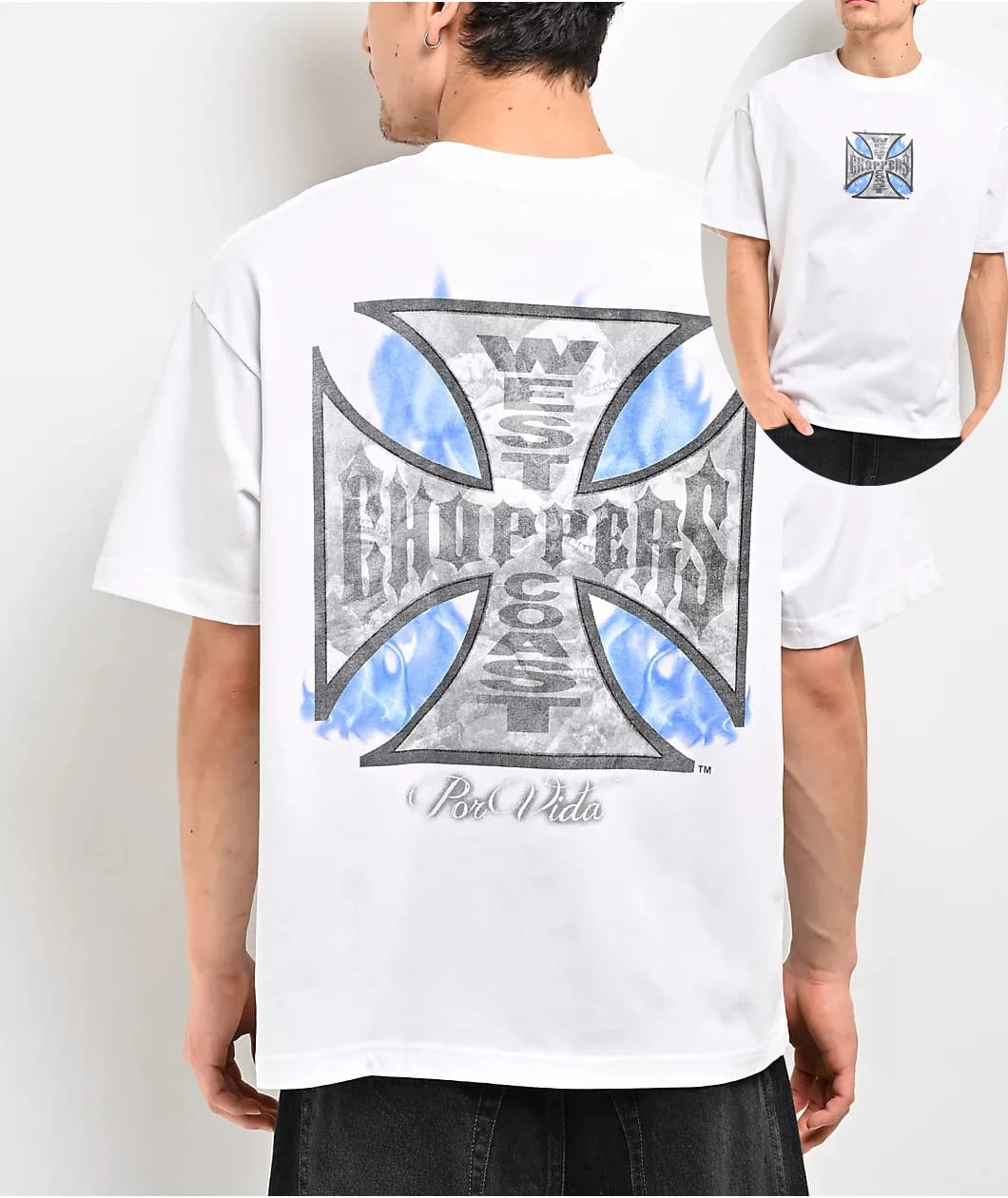 Retro Biker Cross Graphic T Shirt Men Women'S Black Cotton Oversized Short Sleeve Streetwear Casual Motorcycle Style Tee Tops