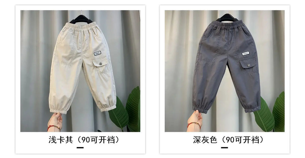 New Spring Autumn Fashion Boys Pants Loose And Comfortable Design Sport Overalls Cargo Trousers For 2-10 Years Old Kids