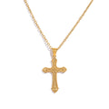Cross Pendant Necklace For Women'S, 18K Gold Plated Stainless Steel, Hypoallergenic Waterproof Fine Jewelry