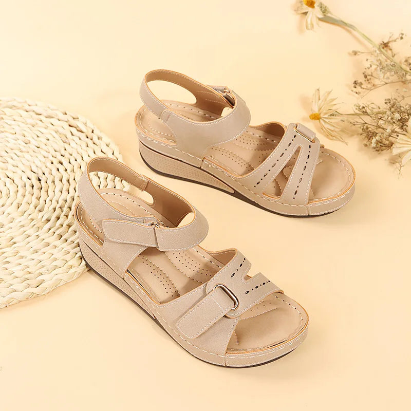 Women's Wedge Platform Sandals - Open Toe Casual Beach Shoes