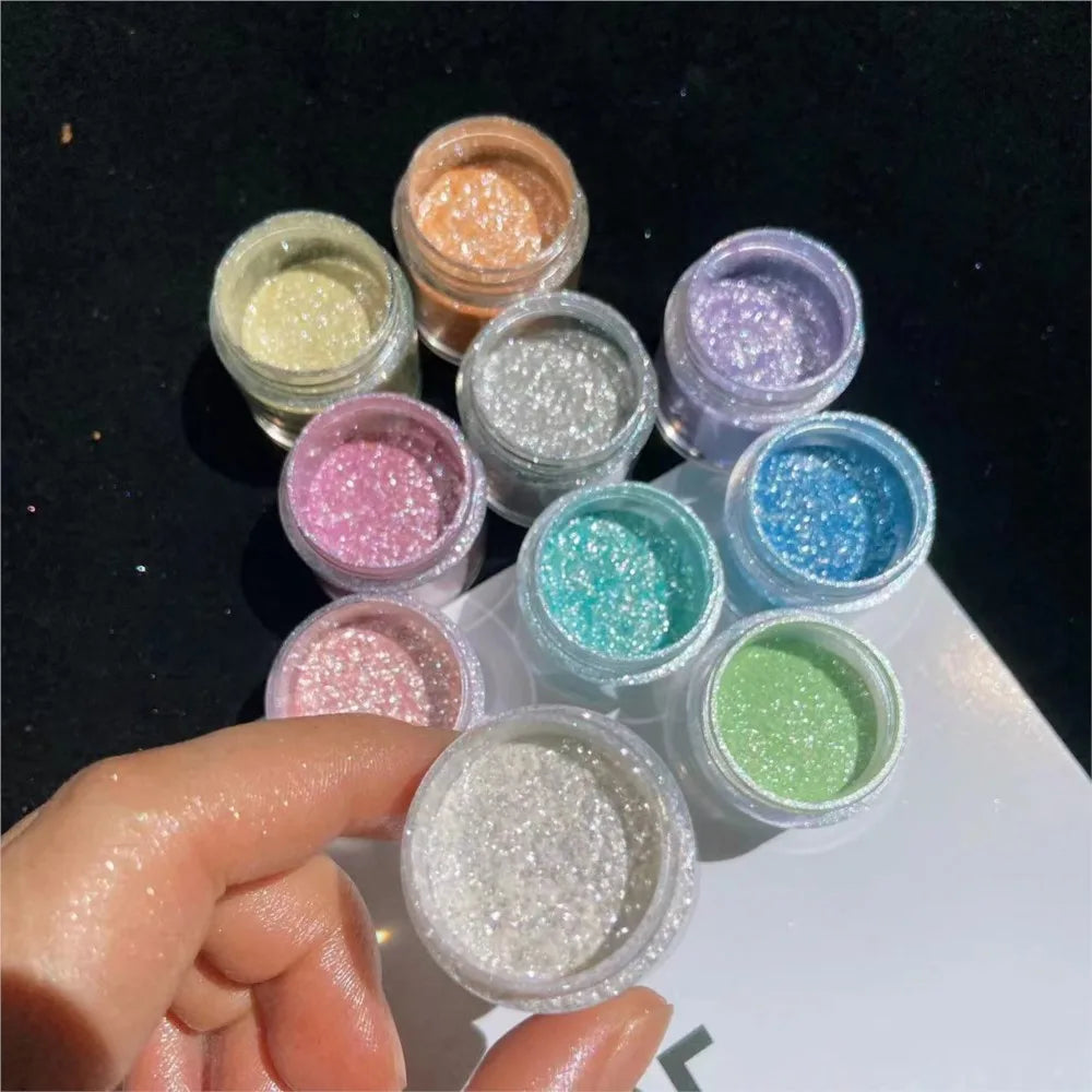 Net-5g Polarized Opal Powder Aurora Neon Nail Glitter Sequins Shiny " Shimmer Dust" Chrome Pigment for Manicure Rubbing on Nails
