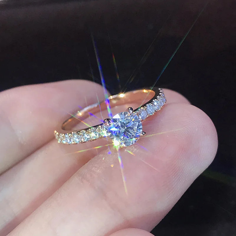 Trendy Claws Design Crystal Zircon Engagement Rings For Women Female Wedding Jewelry Accessories Gift Fashion Women Rings
