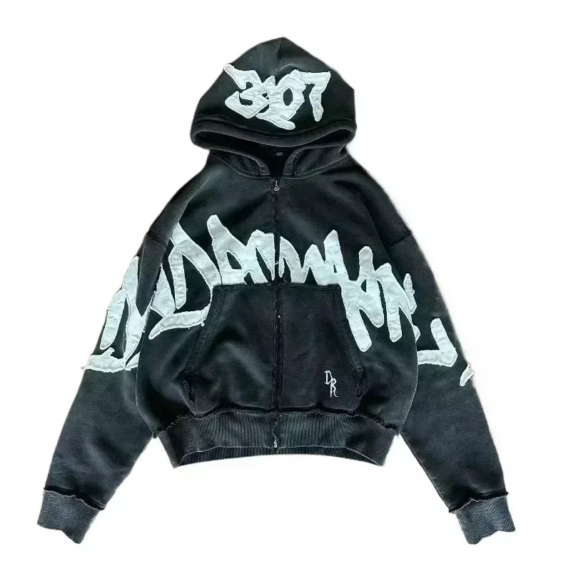 Y2K Camouflage Print Pullover Hoodie - Men's Oversized Streetwear