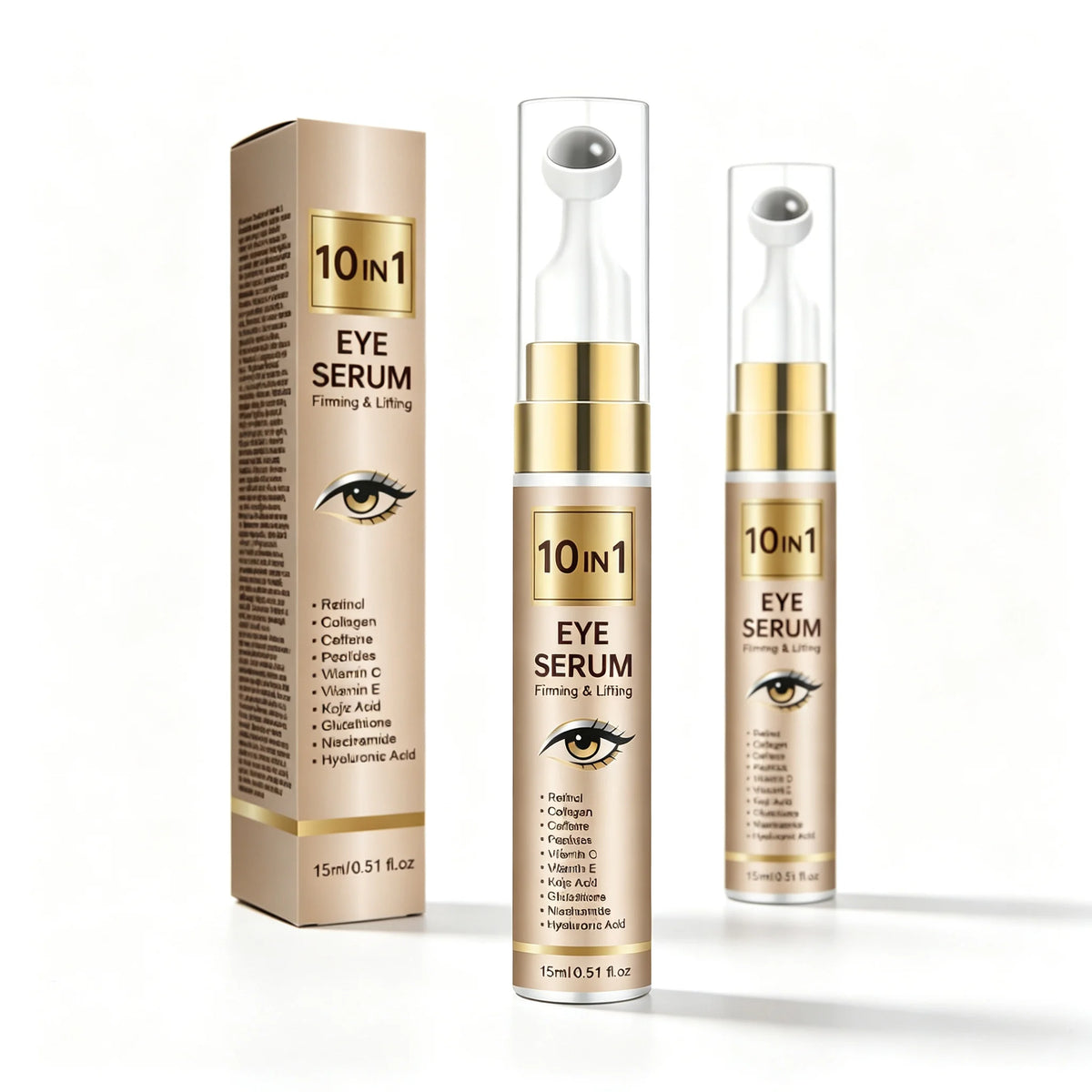 10-in-1 Roller Eye Serum 15ml - Retinol, Caffeine & Hyaluronic Acid