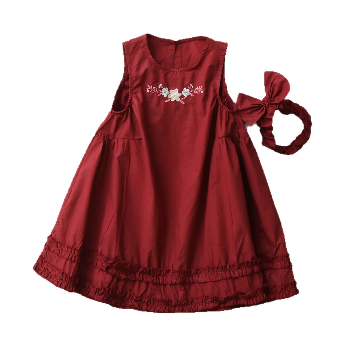 Embroidery Little Flower dresses for Girls clothes Summer Cotton Vest Dress Children's 2026 New