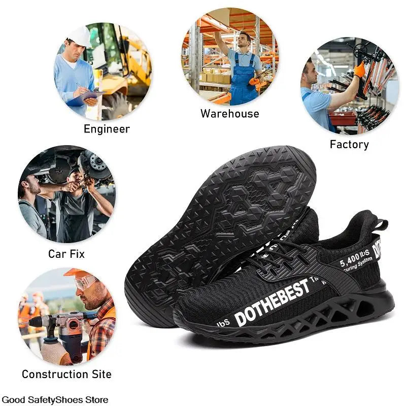 Safety Shoes Men For Work Sneakers Women'S Men Steel Toe Work Shoes Security Protective Shoes Lightweight Anti-Smash Anti-Puncture