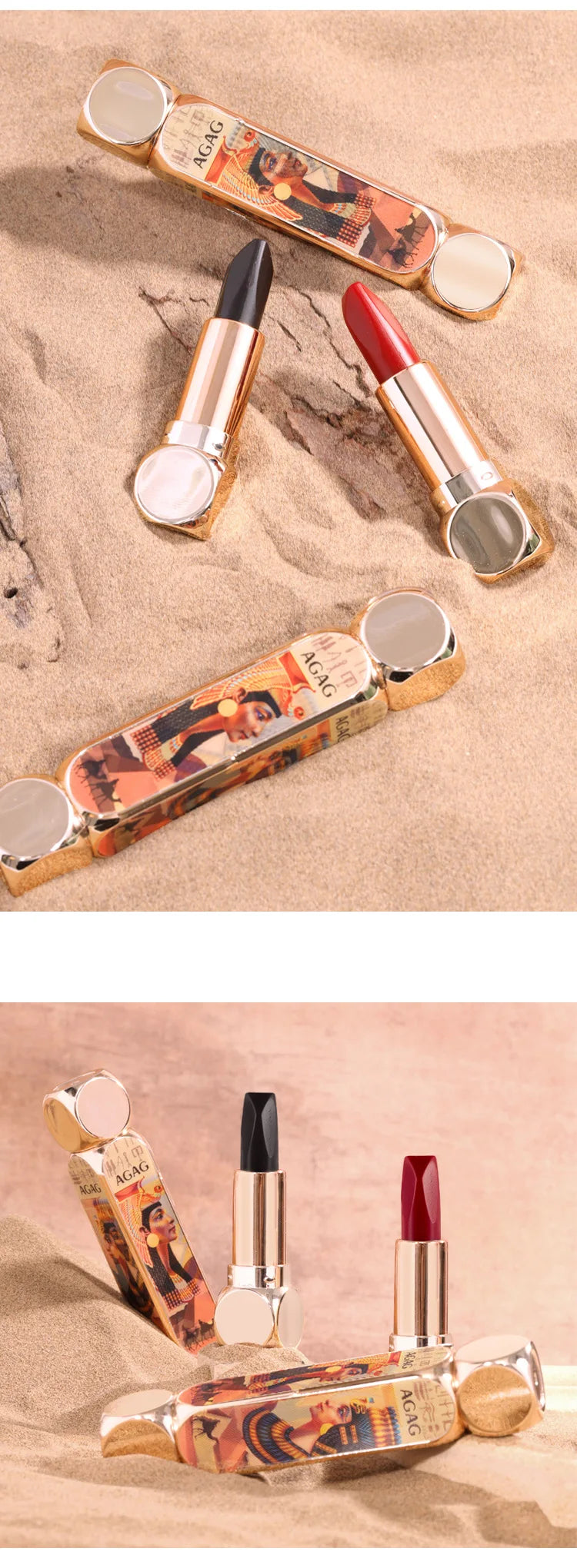 AGAG Magic 6 Colors Lipstick Double Tube Mist Waterproof Non-stick Cup Moisturizing Easy To Use Long-lasting Cosmetics Makeup
