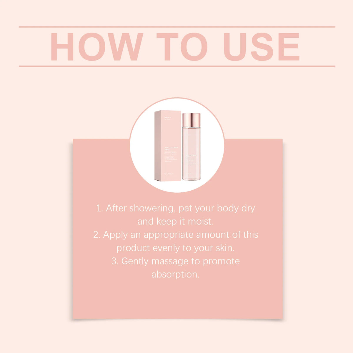 Triple Collagen Toner Moisturizing Watery Non‑Sticky Texture Hydrating Nourishing Skin Care Refreshing Large Capacity Face Toner