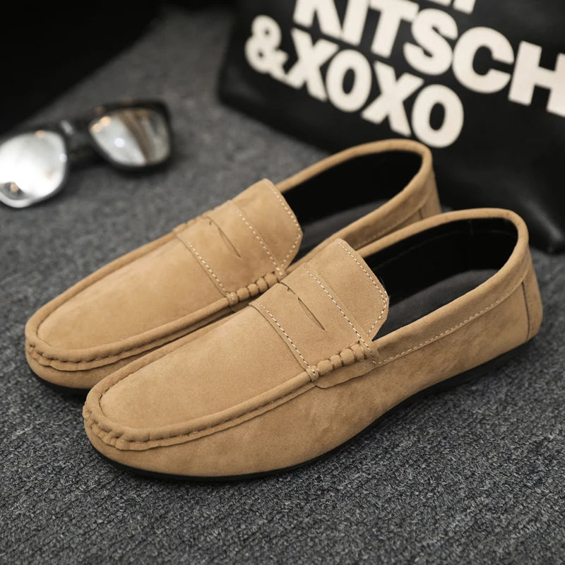 Men's Comfort Loafers | Casual Driving Shoes in Black, Grey & Khaki