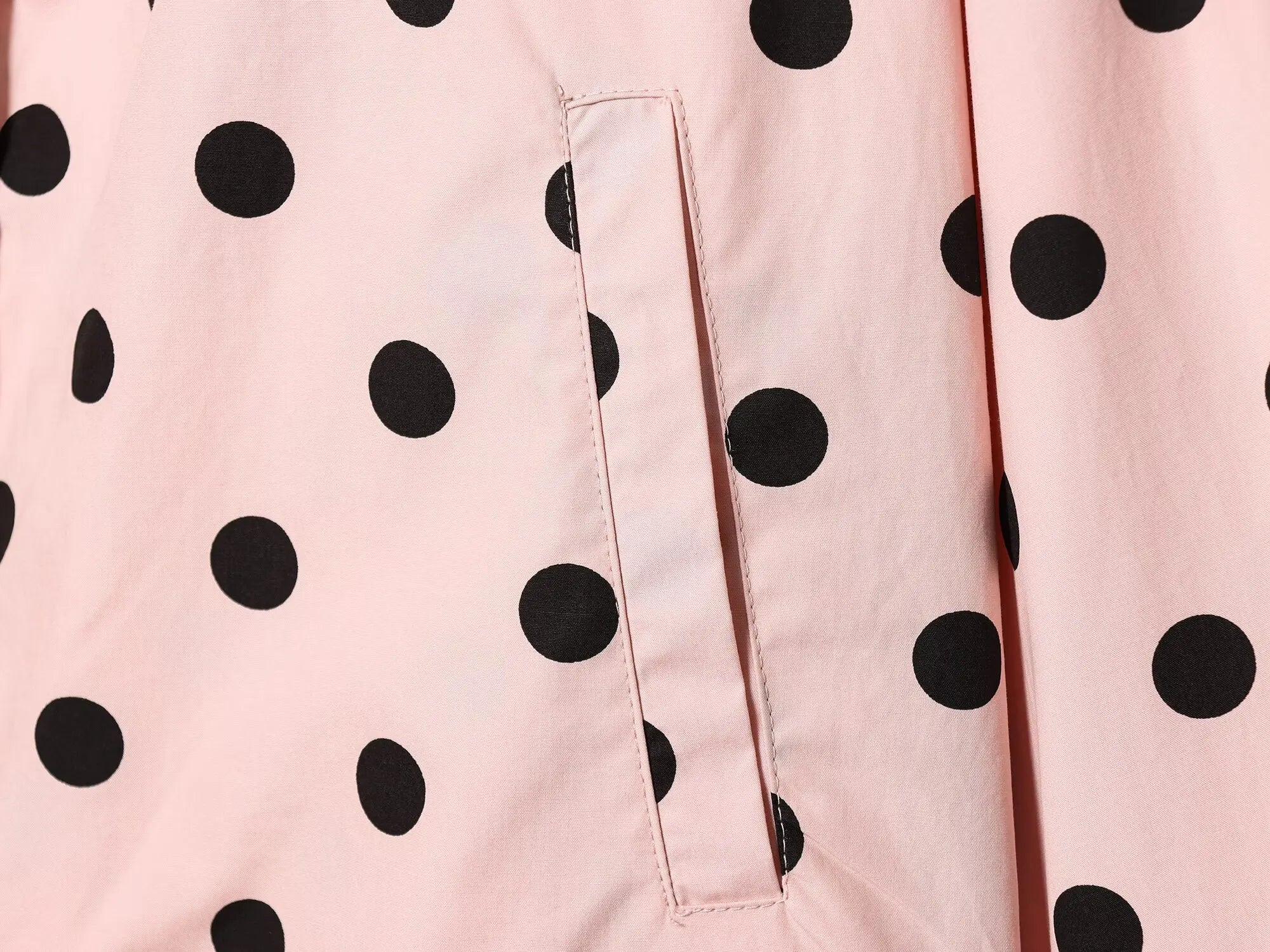 Woman Long Sleeve Pink Polka Dot Jacket Fashion Single Breasted High Collar Short Coat Women Spring Casual High Street Jacket