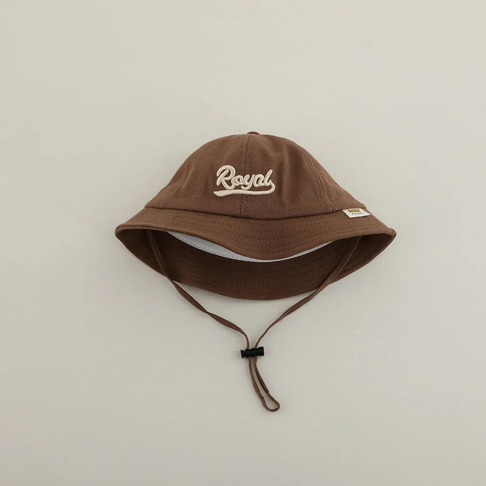 Embroidered Baby Bucket Hat Sun Safe Unisex Beachwear For Toddlers With Letter Design