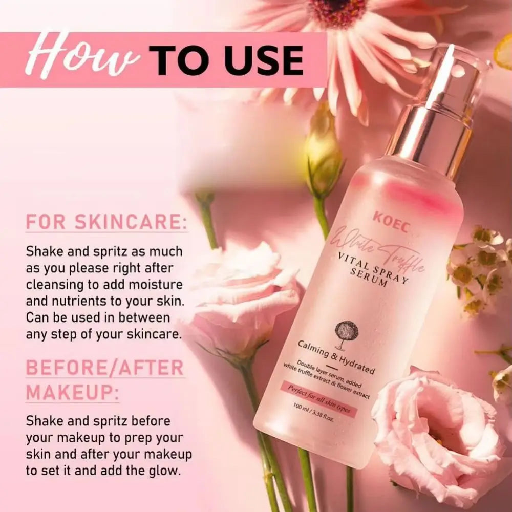 Korean Spray Serum Glowing Moisturizing Vitamin E White Truffle Spray Essence Antioxidant White Truffle Extract