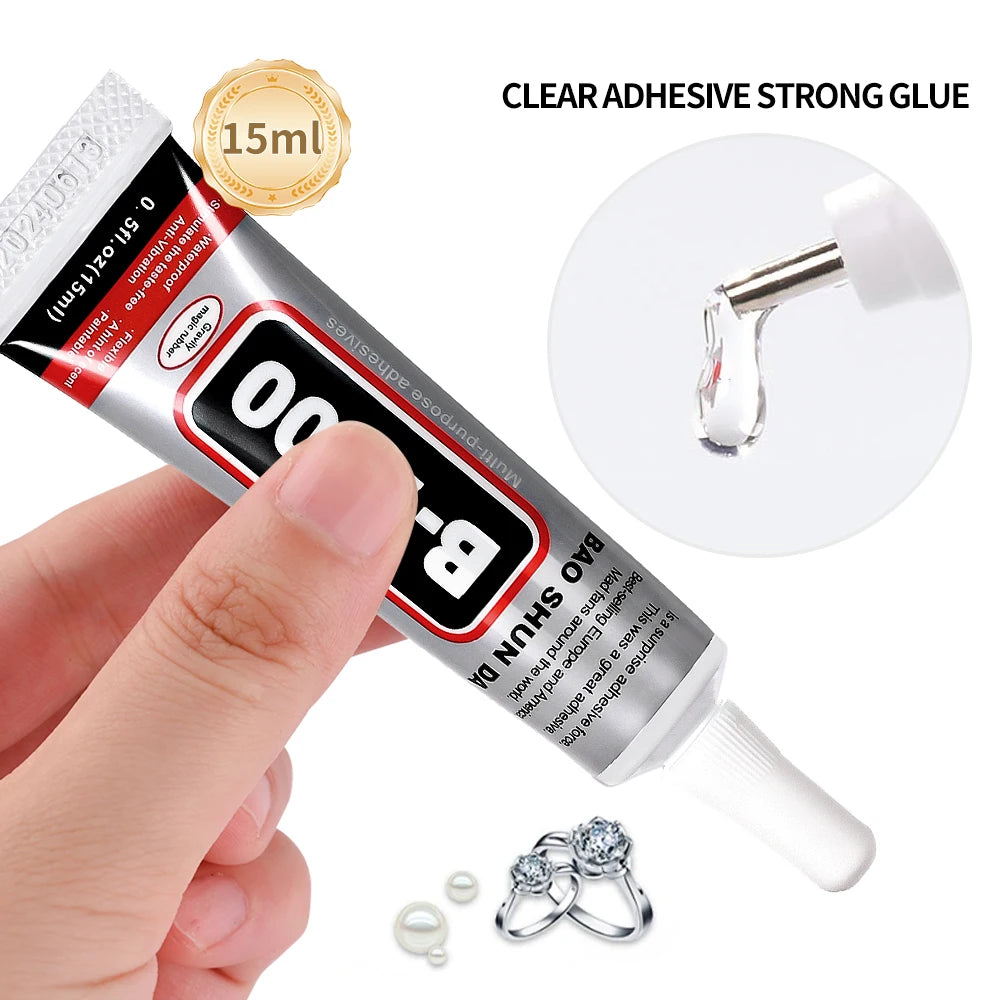 15ML 0.5OZ Strong Nail Glue Gel Professional Fast Drying Glue with Remover for Fake Acrylic Nails & Press on Nails Glue Tools *&