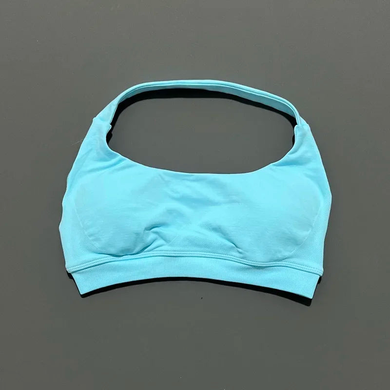 Women Sports Bra Seamless Halter Yoga Clothes Removable Cups Women Workout Clothing Gym Backless Bra Running Workout Tops