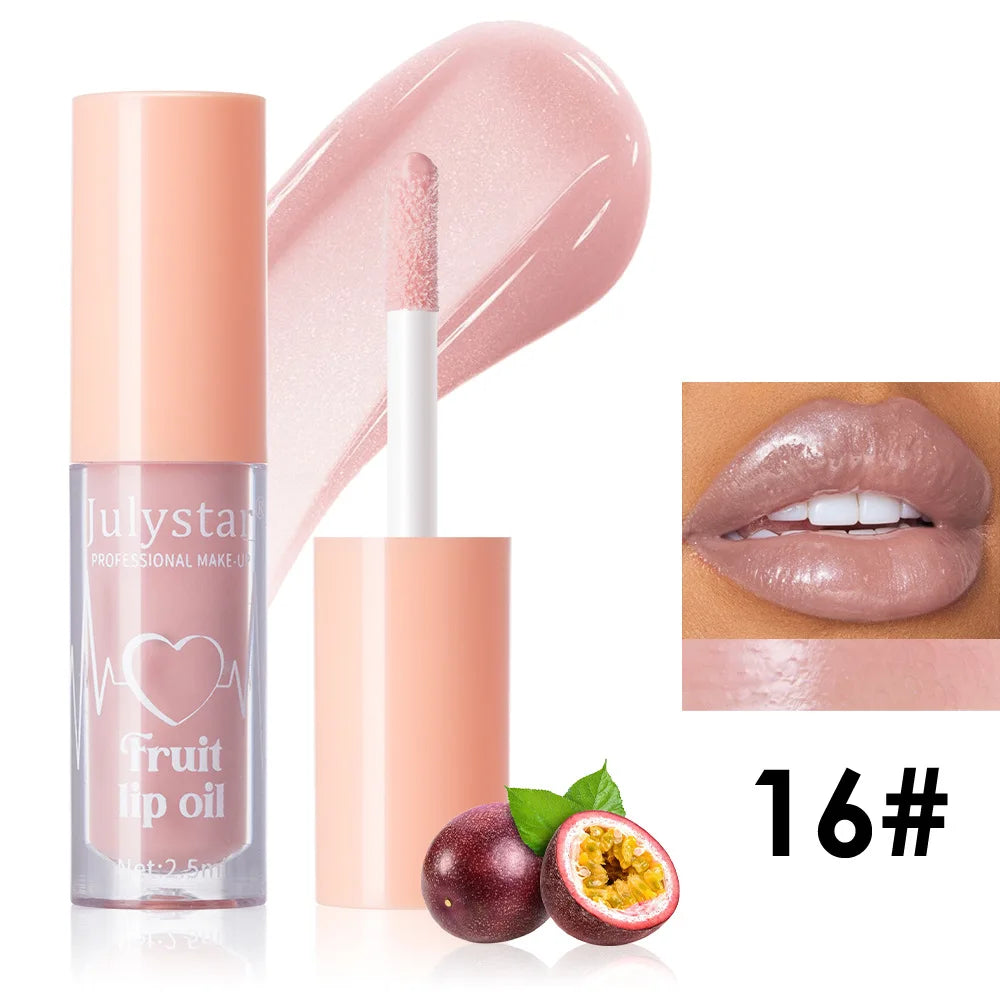 10Color Fruit Flavor Temperature Changing Lip Oil Set Hydrating Glossy Lip Gloss Brightening Water Light Lip Makeup Cosmetic Kit