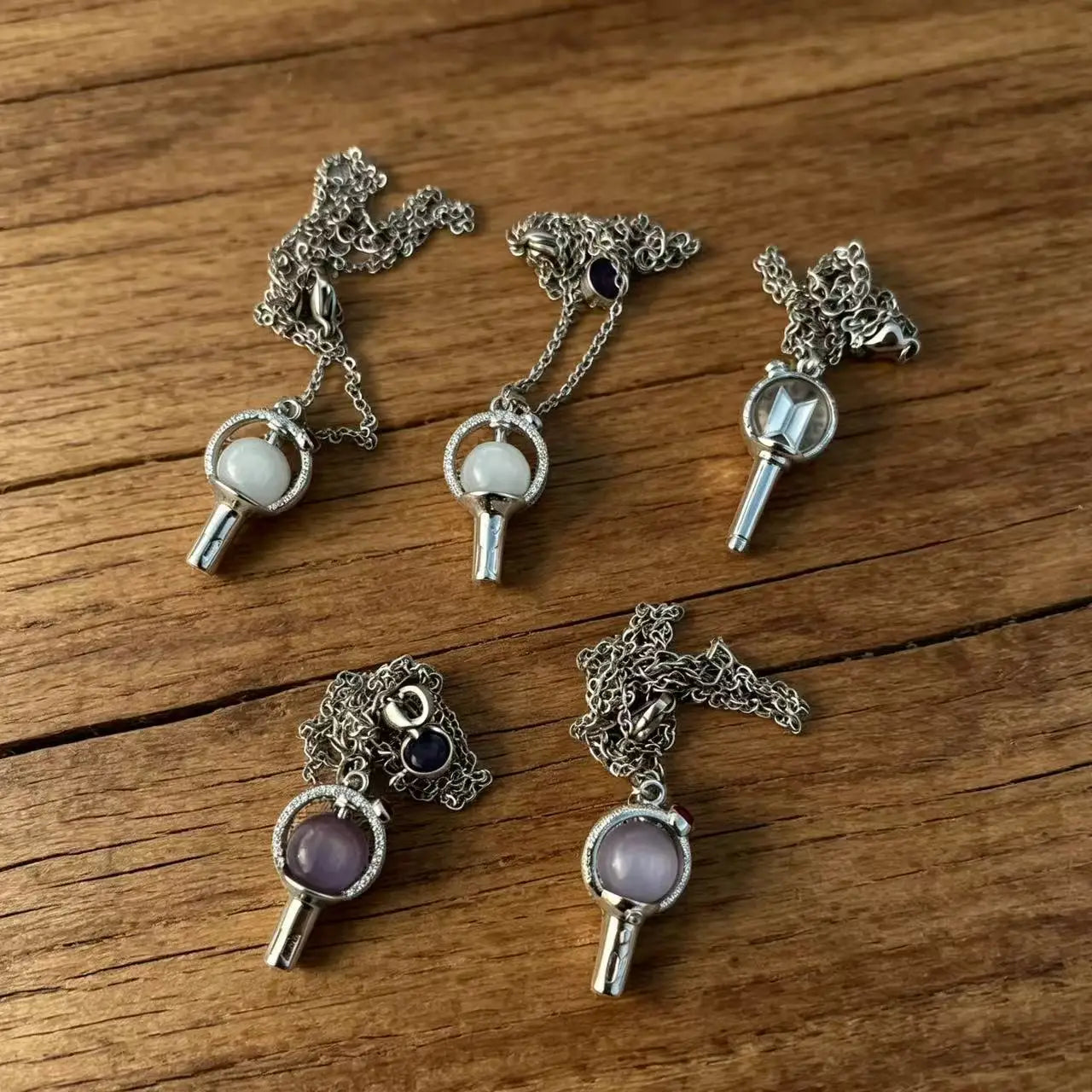 BT21 Clavicle Chain with Diamond Support Rod Series Purple and White Gift Clavicle Chain Daily Travel Accessories