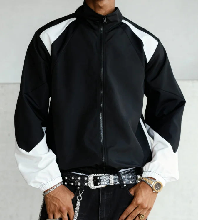 Men'S Color-Blocked Jacket, Lightweight, Casual, Travel, Windproof And Wear-Resistant, High-Quality Fabric, Boyfriend