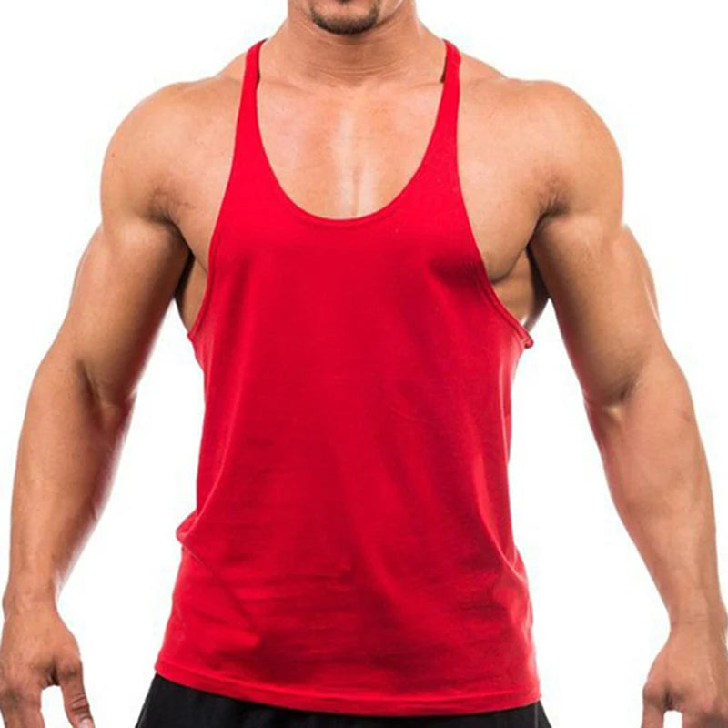 Men's Cotton Tank Top - Sleeveless Bodybuilding Fitness Gym Shirt