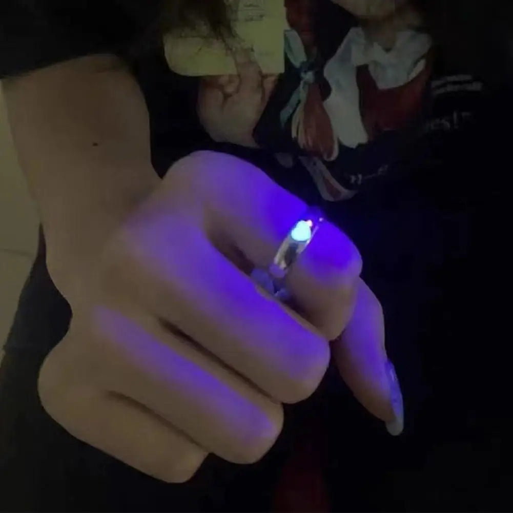 Adjustable Punk Noctilucent Cute Star Heart Love Rings Luminous Glow In The Dark for Men Women Lover Gifts Halloween Party