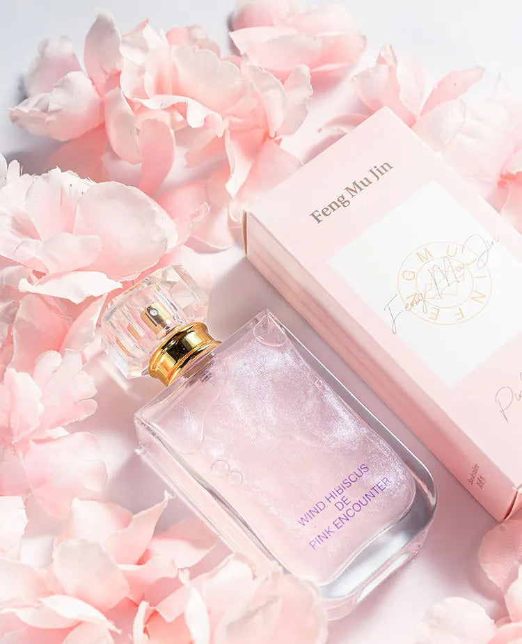 50ml Feng Mu Jin Pink Encounter Women Eau De Parfum, Long Lasting Floral Fruity Perfume, Grapefruit Quince Hyacinth Jasmine Scent, Musk Cedar Amber Fragrance, Shimmer Quicksand Bottle Gift for Girlfriend