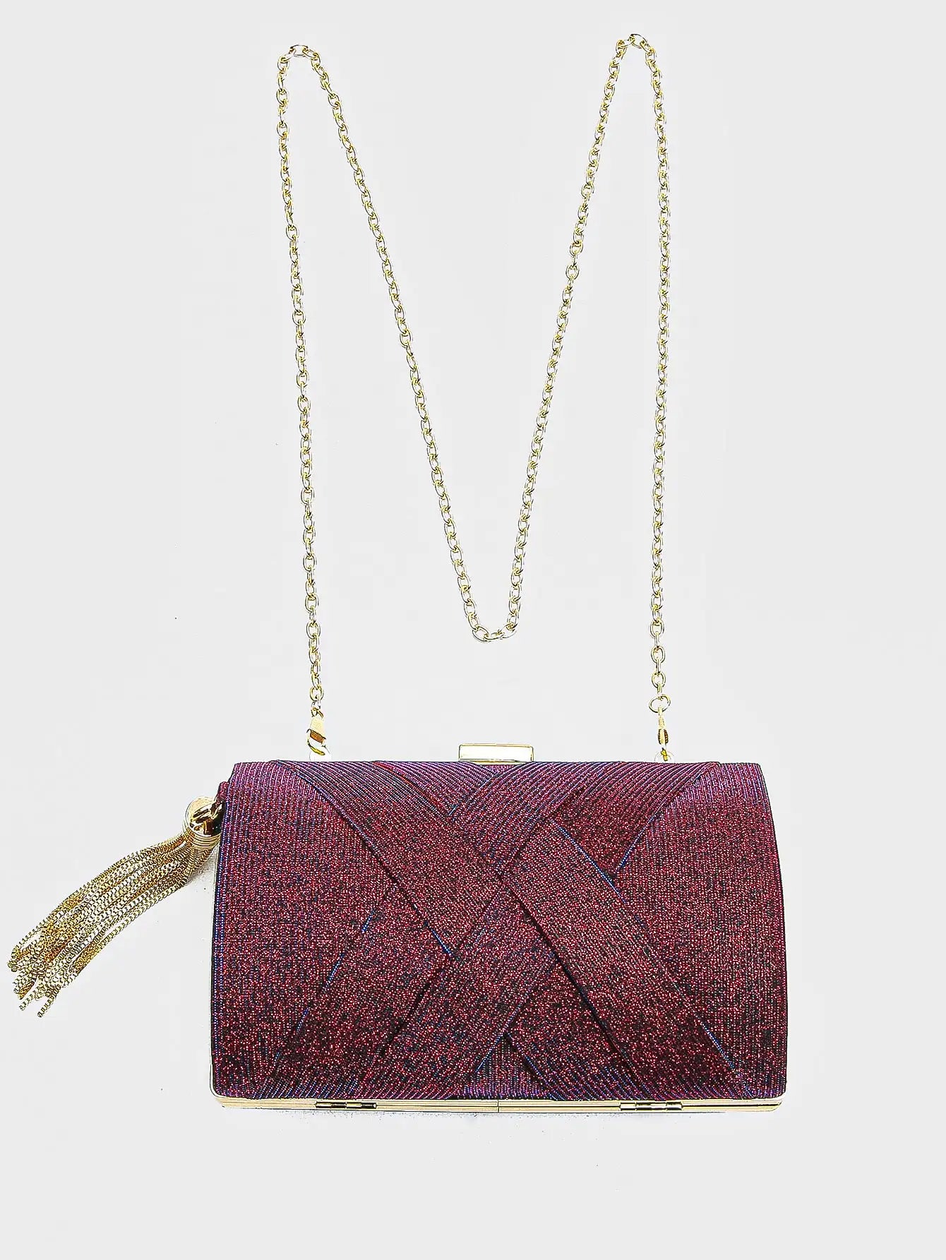 Women Clutch Bag Evening bag Fringed Evening Handbag,Lady Party Wedding Clutch Purse Chain Shoulder Cross Body Bag