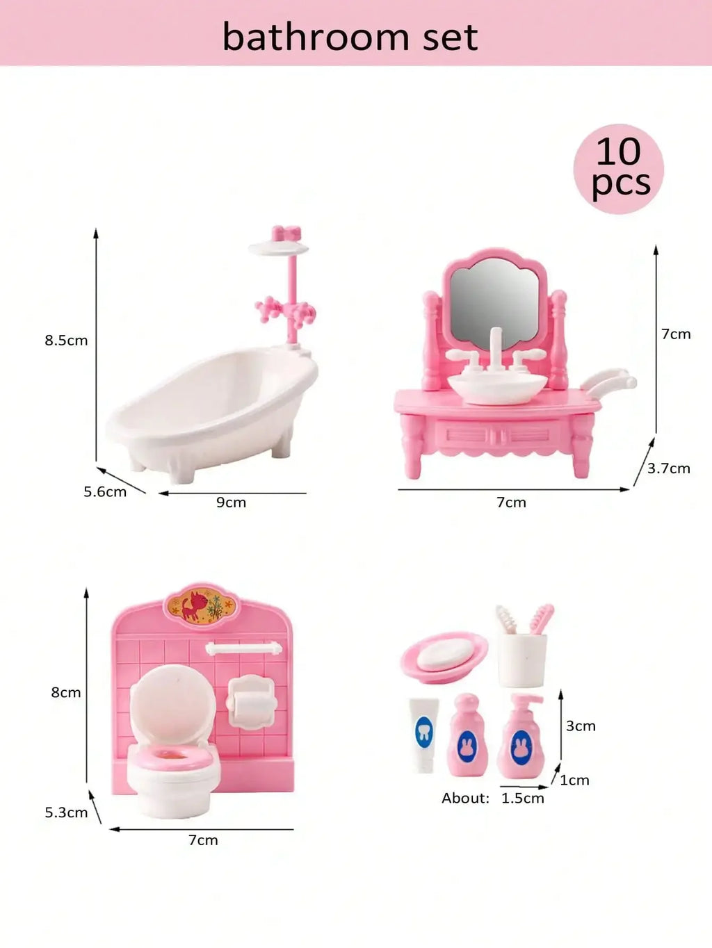 Children's mini doll house accessories pretend play toys family scene bedroom kitchen birthday Christmas children's gift